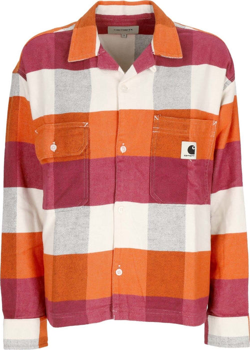 CARHARTT-WIP-Camicia-Manica-Lunga-Donna-W-L/s-Lyman-Shirt-Lyman-Check/kumquat-da-donna
