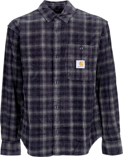 CARHARTT-WIP-Camicia-Manica-Lunga-Uomo-L/s-Flint-Shirt-Wiley-Check/vulcan-Rinsed-da-uomo