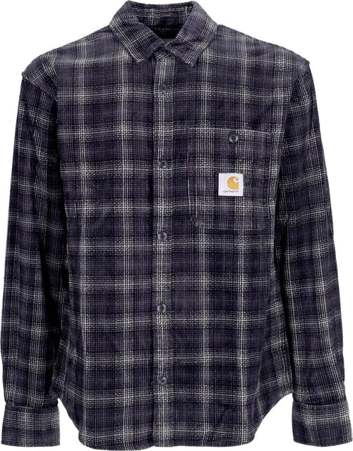 CARHARTT-WIP-Camicia-Manica-Lunga-Uomo-L/s-Flint-Shirt-Wiley-Check/vulcan-Rinsed-da-uomo