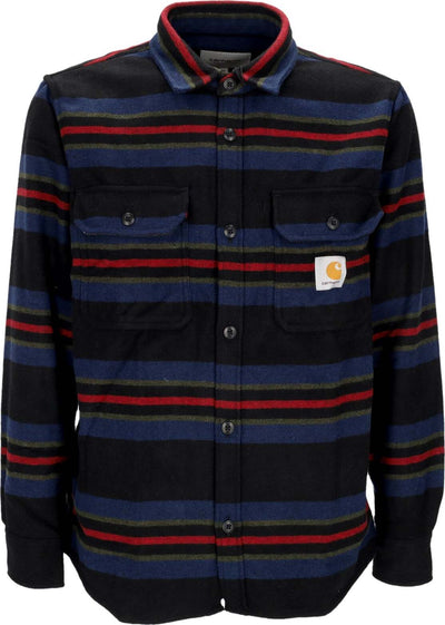 CARHARTT-WIP-Camicia-Manica-Lunga-Uomo-Oregon-Shirt-Jacket-Starco-Stripe/black-da-uomo