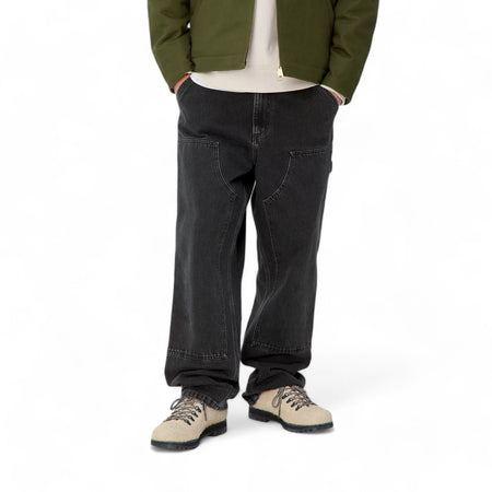 CARHARTT WIP carhartt wip double knee pant - black stone washed da uomo