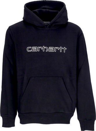 CARHARTT-WIP-Felpa-Cappuccio-Uomo-Hooded-Elzy-Sweatshirt-Black/wax-da-uomo