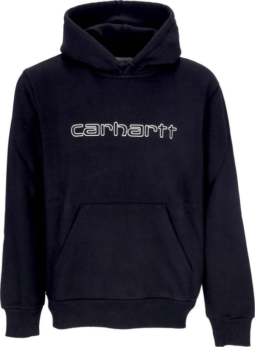 CARHARTT-WIP-Felpa-Cappuccio-Uomo-Hooded-Elzy-Sweatshirt-Black/wax-da-uomo