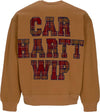 CARHARTT-WIP-Felpa-Girocollo-Uomo-Wiles-Crewneck-Hamilton-Brown-da-uomo