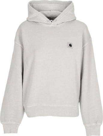 CARHARTT-WIP-Felpa-Leggera-Cappuccio-Donna-W-Hooded-Nelson-Sonic-Silver-Garment-Dyed-da-donna