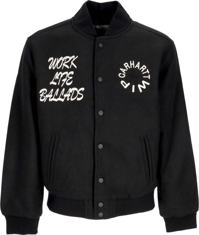 CARHARTT-WIP-Giubbotto-College-Uomo-Work-Varsity-Bomber-Black-da-uomo