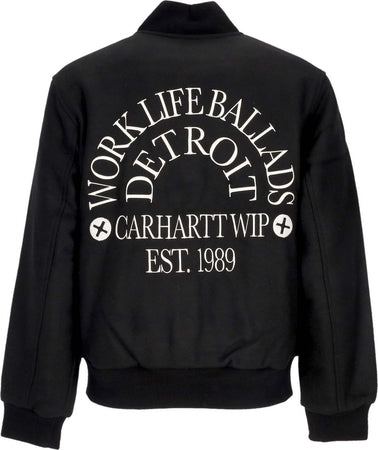 CARHARTT-WIP-Giubbotto-College-Uomo-Work-Varsity-Bomber-Black-da-uomo