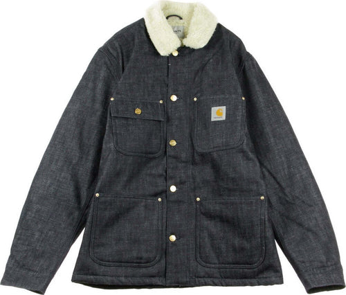 CARHARTT-WIP-Giubbotto-Jeans-Uomo-Fairmount-Coat-Blue-Rigid-da-uomo