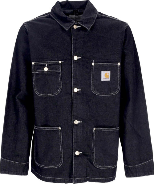 CARHARTT-WIP-Giubbotto-Jeans-Uomo-Og-Chore-Coat-Black-One-Wash-da-uomo
