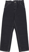 CARHARTT-WIP-Jeans-Uomo-Simple-Pant-Black-Heavy-Stone-Wash-da-uomo