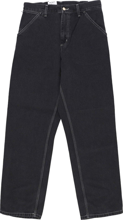 CARHARTT-WIP-Jeans-Uomo-Simple-Pant-Black-Heavy-Stone-Wash-da-uomo
