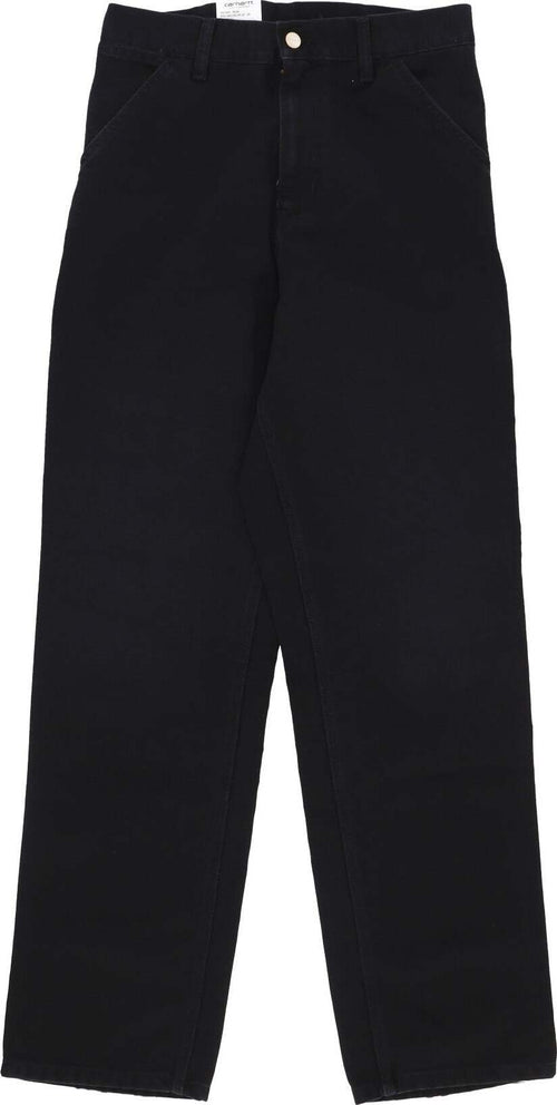 CARHARTT-WIP-Jeans-Uomo-Single-Knee-Pant-Black-Aged-Canvas-da-uomo