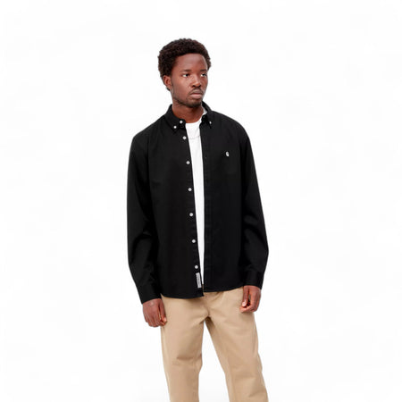 CARHARTT WIP carhartt wip l/s madison shirt - black / wax da uomo