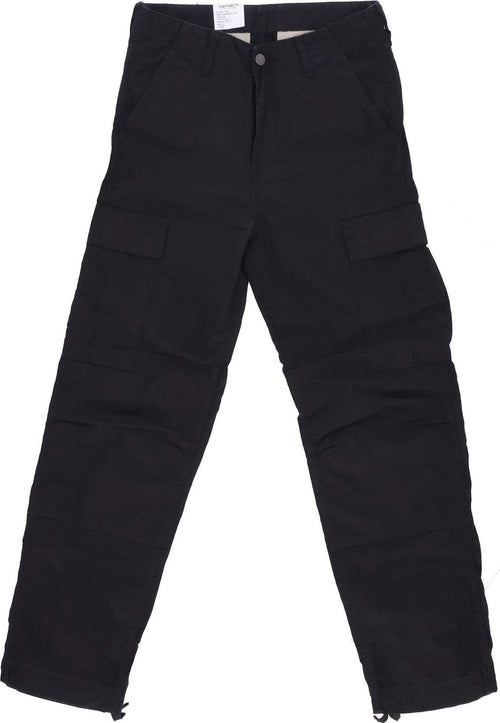 CARHARTT-WIP-Pantalone-Lungo-Uomo-Regular-Cargo-Pant-Black-Rinsed-da-uomo