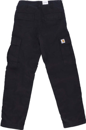 CARHARTT-WIP-Pantalone-Lungo-Uomo-Regular-Cargo-Pant-Black-Rinsed-da-uomo