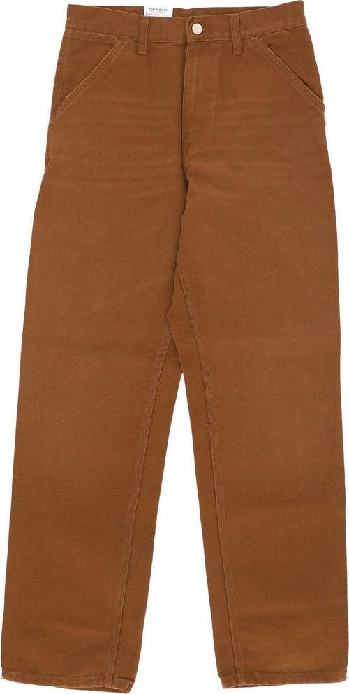 CARHARTT-WIP-Pantalone-Lungo-Uomo-Single-Knee-Pant-Deep-H-Brown-Aged-Canvas-da-uomo