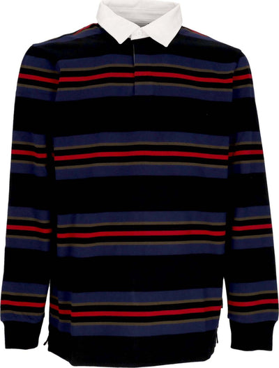 CARHARTT-WIP-Polo-Manica-Lunga-Uomo-L/s-Oregon-Rugby-Shirt-Starco-Stripe/black-da-uomo