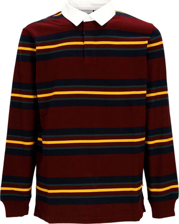 CARHARTT-WIP-Polo-Manica-Lunga-Uomo-L/s-Oregon-Rugby-Shirt-Starco-Stripe/bordeaux-da-uomo