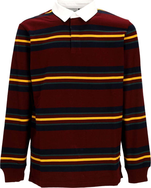 CARHARTT-WIP-Polo-Manica-Lunga-Uomo-L/s-Oregon-Rugby-Shirt-Starco-Stripe/bordeaux-da-uomo