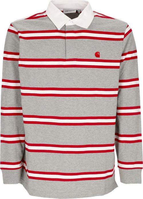 CARHARTT-WIP-Polo-Manica-Lunga-Uomo-L/s-Tork-Rugby-Shirt-Grey-Heather-da-uomo