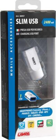 Caricabatteria-1-porta-Usb---2400-mA---12/24V