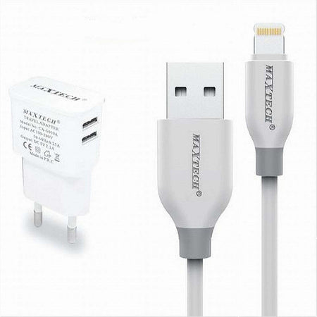 Caricabatteria-Caricatore-2-Porte-Usb-2.1a-+-Cavo-Lightning-1-Mt-Maxtech-Ca-s038