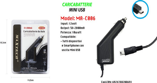Caricabatteria Caricatore Usb Da Auto Ricarica Smartphone 5v-2000ma Maxtech Ma-c006 Elettronica/Cellulari e accessori/Accessori/Caricabatterie/Caricabatterie da auto Trade Shop italia - Napoli, Commerciovirtuoso.it