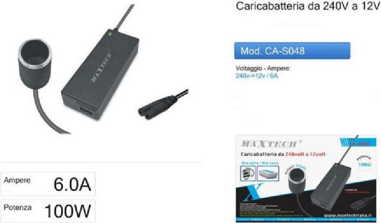 Caricabatteria Da 240v A 12v Ca-s048 Alimentatore 100w Auto Presa Pc Per Notebook Casa, arredamento e bricolage > Illuminazione da interno > LED e Trasformatori Trade Shop italia - Napoli, Commerciovirtuoso.it