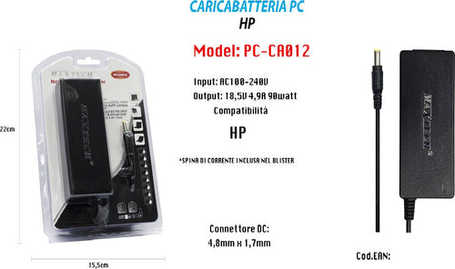 Caricabatteria Pc Alimentatore Batteria Ricambio 18,5v 4,9a 90w Maxtech Pc-ca012 Informatica e Videogiochi > Accessori PC > Alimentatori Notebook Trade Shop italia - Napoli, Commerciovirtuoso.it