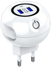 Caricabatterie 2 Porta Usb Lampada Led Luce Notturna Tasto Touch Carica Batteria Gloriashoponline