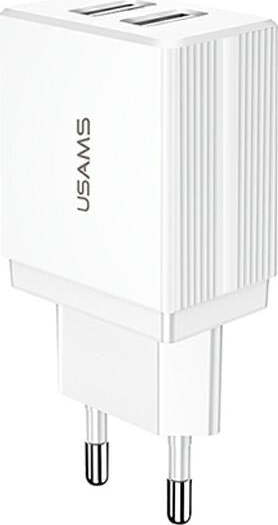 caricabatterie-2,1A-doppia-usb-usams-bianco