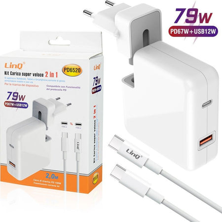 Caricabatterie 2in1 Pd67w + Usb12w Type-c Notebook Smartphone Super Veloce Pd6520 Elettronica/Informatica/Accessori/Adattatori/Adattatori USB a USB Trade Shop italia - Napoli, Commerciovirtuoso.it