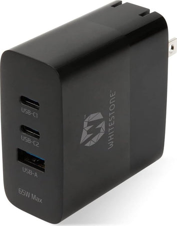 Caricabatterie 65W 2 USB C PD 3.0 USB-A GaN Carica Rapida Spina Pieghevole USA per iPhone 13 Pro Max/13 Pro, MacBook Pro, iPad Pro, Switch, Galaxy S21 S22 s23 S24 - EX DEMO