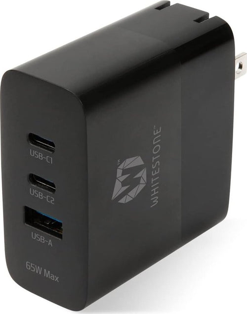 Caricabatterie 65W 2 USB C PD 3.0 USB-A GaN Carica Rapida Spina Pieghevole USA per iPhone 13 Pro Max/13 Pro, MacBook Pro, iPad Pro, Switch, Galaxy S21 S22 s23 S24 - EX DEMO