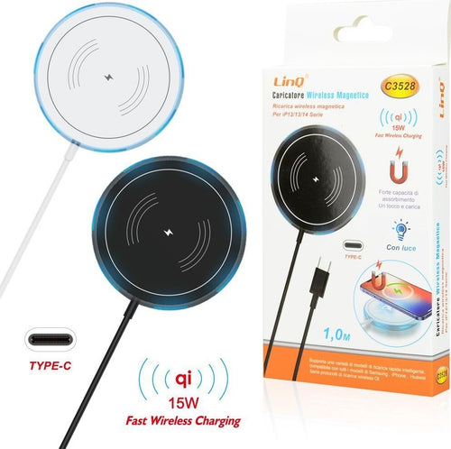 Caricabatterie Ad Induzione Wireless Magnetico 15w Qi Smartphone Con Luce C3528 Elettronica/Cellulari e accessori/Accessori/Caricabatterie/Caricabatterie a induzione Trade Shop italia - Napoli, Commerciovirtuoso.it