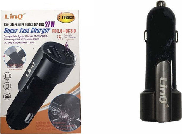 Caricabatterie Adattatore Caricatore Rapido Auto Pd+qc3.0 Super Fast 27w C-tp3036 Elettronica/Cellulari e accessori/Accessori/Caricabatterie/Caricabatterie da auto Trade Shop italia - Napoli, Commerciovirtuoso.it