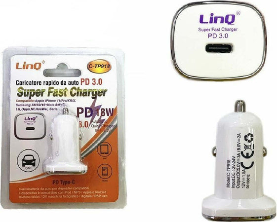 Caricabatterie Adattatore Rapido Da Auto Pd Type-c 3.0 Super Fast 18 W C-tp918 Elettronica/Cellulari e accessori/Accessori/Caricabatterie/Caricabatterie da auto Trade Shop italia - Napoli, Commerciovirtuoso.it