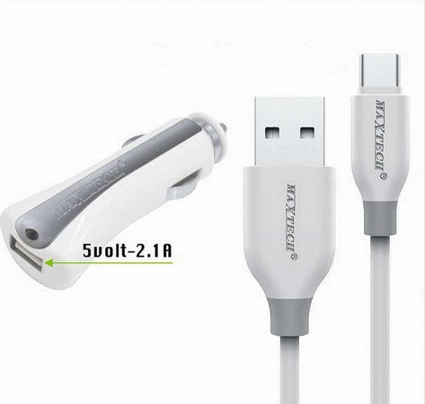 Caricabatterie-Caricatore-Auto-Cavo-Usb-Type-c-1mt-Ricarica-10w-Maxtech-Ma-tc01