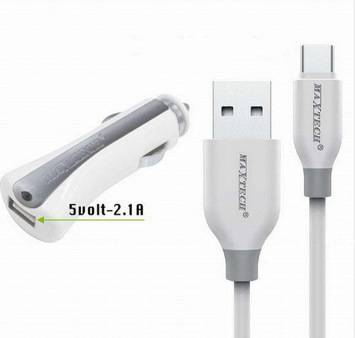 Caricabatterie-Caricatore-Auto-Cavo-Usb-Type-c-1mt-Ricarica-10w-Maxtech-Ma-tc01