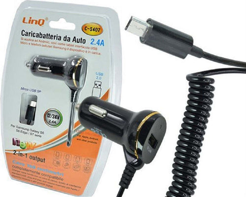 Caricabatterie Da Auto Cavo Micro Usb 150cm 12/24v 2.4a Tablet Cellulari C-s407 Elettronica/Cellulari e accessori/Accessori/Caricabatterie/Caricabatterie da auto Trade Shop italia - Napoli, Commerciovirtuoso.it