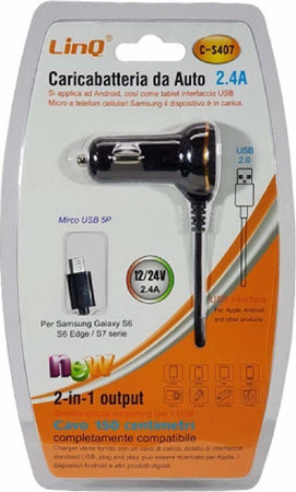 Caricabatterie Da Auto Cavo Micro Usb 150cm 12/24v 2.4a Tablet Cellulari C-s407 Elettronica/Cellulari e accessori/Accessori/Caricabatterie/Caricabatterie da auto Trade Shop italia - Napoli, Commerciovirtuoso.it
