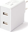 Caricabatterie da Muro 4,8 A 2 Porte USB Bianco Presa Europea