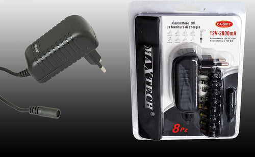 Caricabatterie Da Rete Fissa Connettore Dc 12volt-2000ma 8 Pezzi Maxtech Ca-s017s Caricabatteria Trade Shop italia - Napoli, Commerciovirtuoso.it