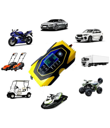 Caricabatterie Intelligente Avviatore Emergenza Batteria Auto 12v-8a 24v-6a J40