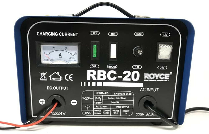 Caricabatterie Per Auto Camper 12 24 V Ricarica Carica Batteria 90 180 Ah 20 Amp Each