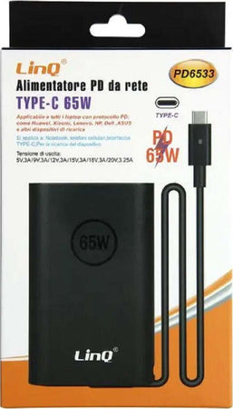 Caricabatterie Per Computer Portatili Alimentatore Da Rete Pd Type-c 65 W Pd6533 Elettronica/Informatica/Accessori/Adattatori/Adattatori USB a USB Trade Shop italia - Napoli, Commerciovirtuoso.it