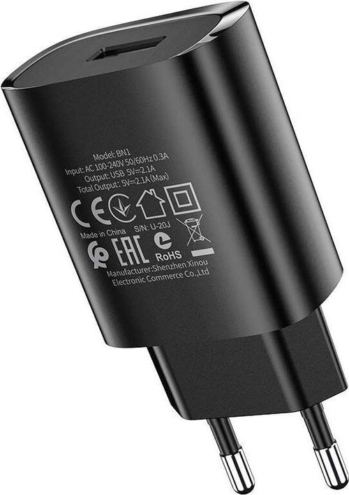caricabatterie-usb-a-2,1A-nero