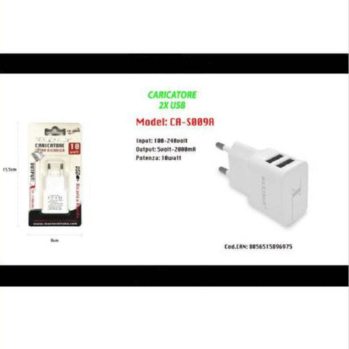 Caricatore 2x Usb Presa Ricarica Per Smartphone Cellulare Tablet 5v-2.1a S009a Caricabatteria Trade Shop italia - Napoli, Commerciovirtuoso.it