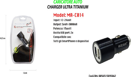 Caricatore Auto Portatile Per Smartphone Dispositivi 15w 12-24v Maxtech Ma-c014 Elettronica/Cellulari e accessori/Accessori/Caricabatterie/Caricabatterie da auto Trade Shop italia - Napoli, Commerciovirtuoso.it