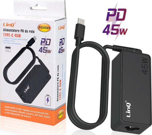 Caricatore Di Alimentazione Pd Da Rete 45w Type-c Per Notebook Smartphone Pd4545 Elettronica/Informatica/Accessori/Adattatori/Adattatori USB a USB Trade Shop italia - Napoli, Commerciovirtuoso.it